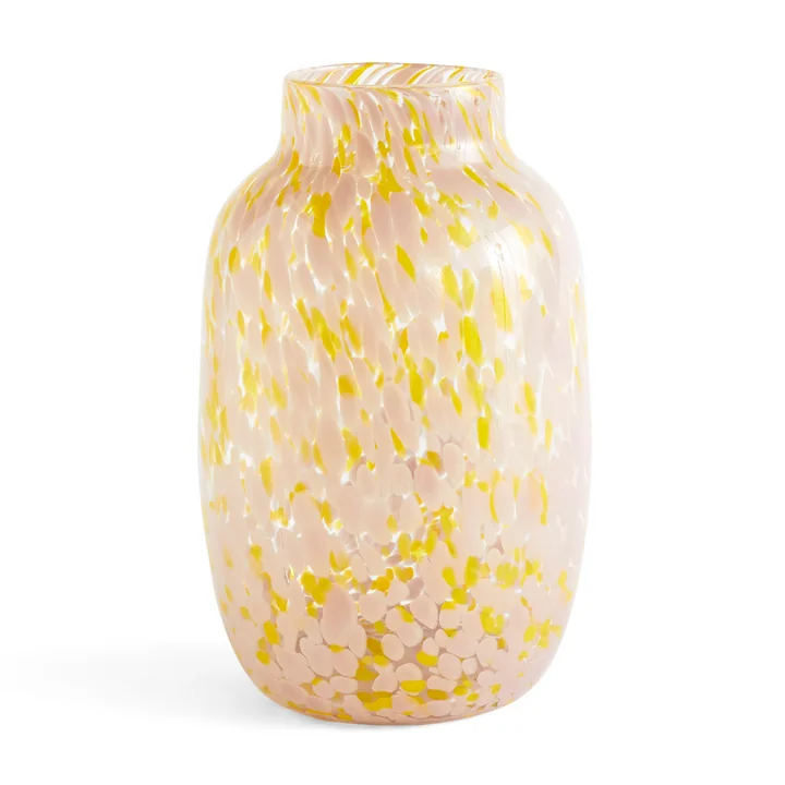 Splash Vase L, Ø 17,5 x H 27 cm, light pink and yellow de HAY