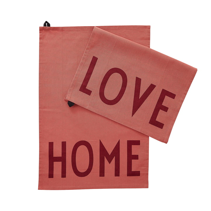 Favourite Torchon, Love Home in terracotta (set de 2) de Design Letters