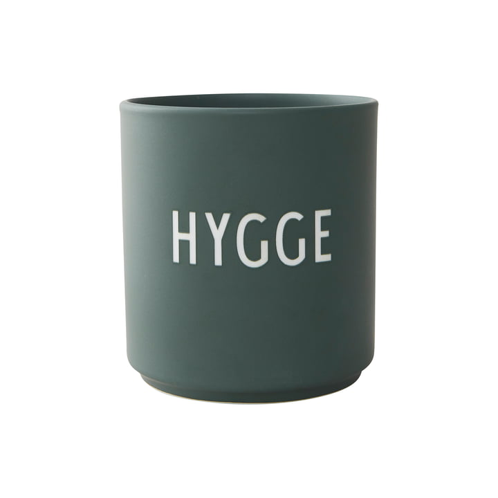 AJ Favourite Tasse en porcelaine, Hygge en vert foncé de Design Letters