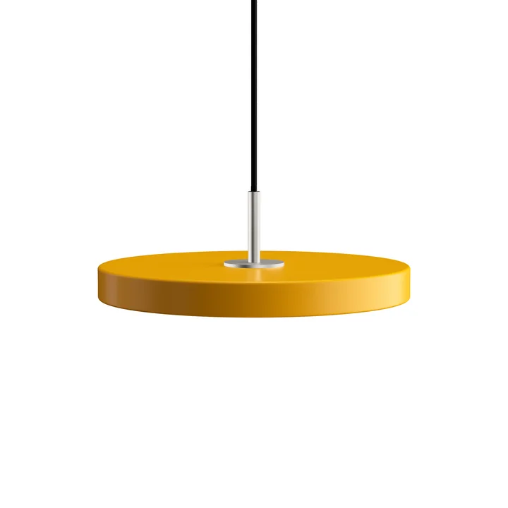Le luminaire LED suspendu Asteria Mini de Umage en acier / jaune safran