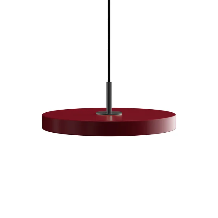 La lampe LED suspendue Asteria Mini de Umage en noir / ruby red
