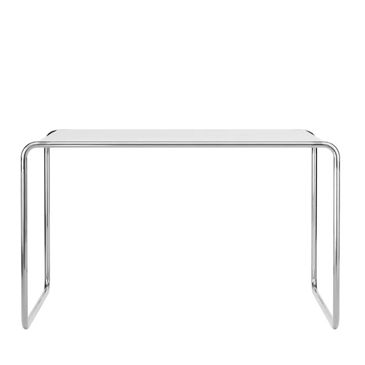 S 285/0 Bureau, chrome / frêne blanc pur vernis à film fermé (RAL 9010) de Thonet