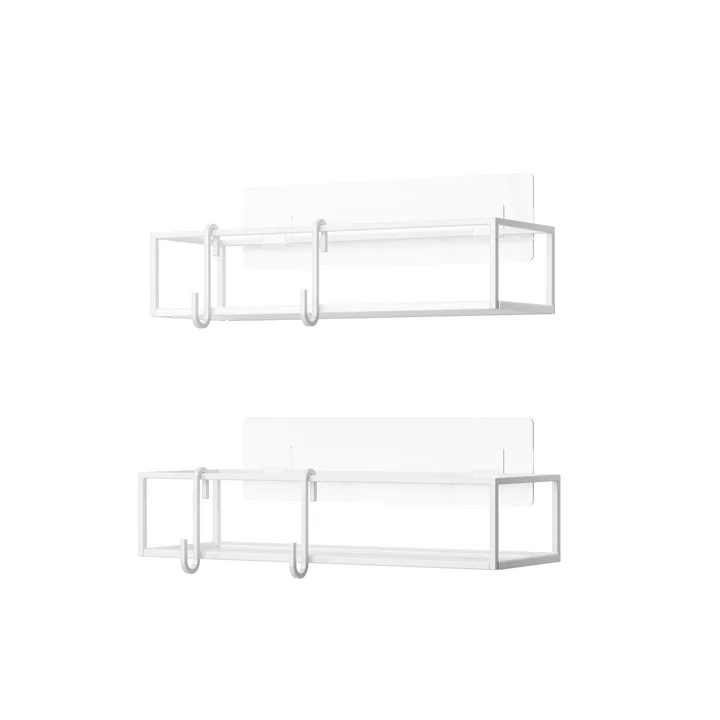 Cubiko Tablette de douche, set de 2, blanc de Umbra