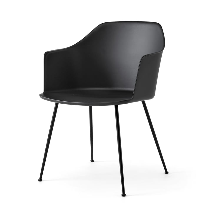 Rely HW33 Chaise avec accoudoirs, noir / noir de & Tradition