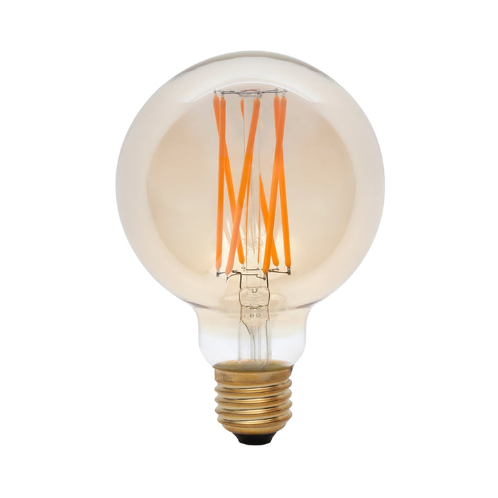 Ampoule LED Elva E27 6W, Ø 9,5 cm de Tala en jaune transparent