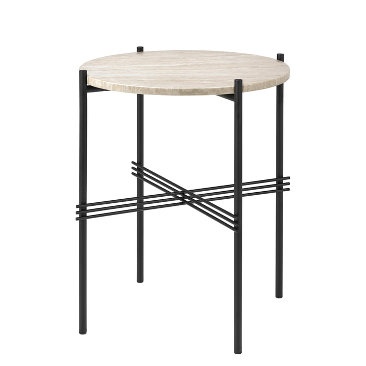 TS Outdoor Table d'appoint, Ø 40 cm, noir / blanc de Gubi