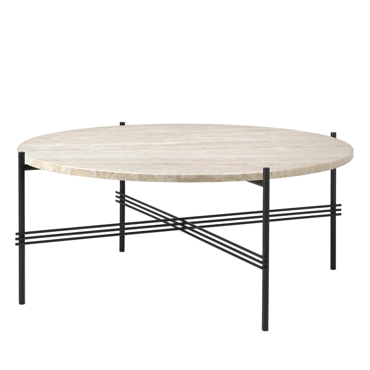 TS Outdoor Table d'appoint, Ø 80 cm, noir / blanc de Gubi
