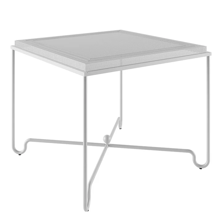 Tropique Outdoor Table de salle à manger, 90 x 90 cm, blanc mat de Gubi