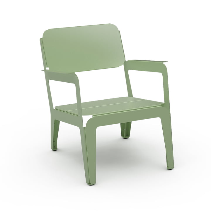 Bended Lounger Outdoor -chaise longue de Weltevree dans la couleur pale green