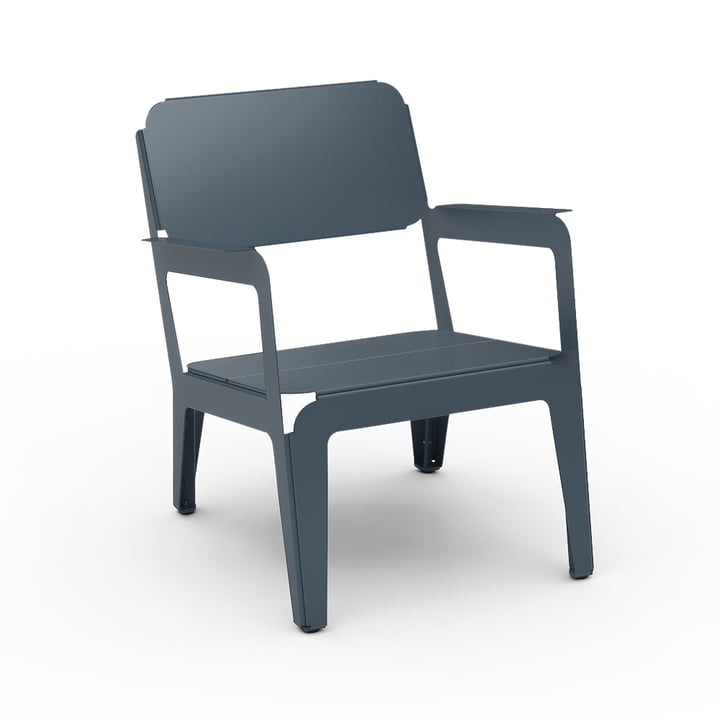 Bended Lounger Outdoor -chaise longue de Welevree dans la couleur grey blue