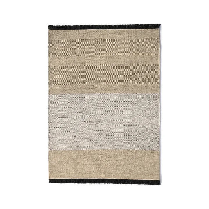 Tres Tapis d'Extérieur Stripes 170 x 240 cm de nanimarquina en naturel / noir
