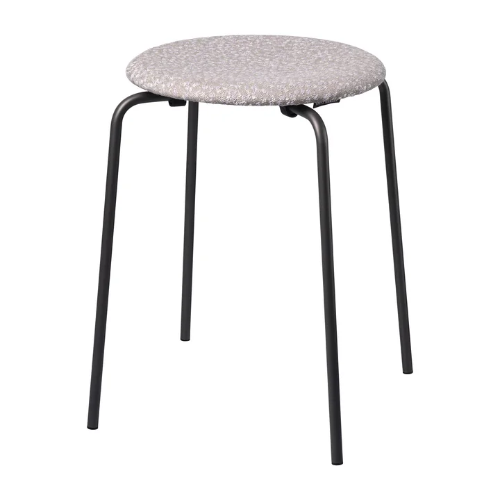 Dot Tabouret, gris / beige / blanc / piètement graphite de Fritz Hansen