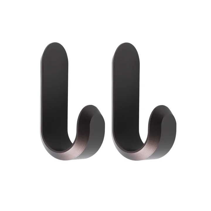 Curve Mini crochets muraux, marron mat (lot de 2) de Norman Copenhagen