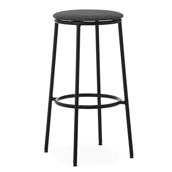 Circa Tabouret de bar rembourré, H 75 cm, noir de Normann Copenhagen