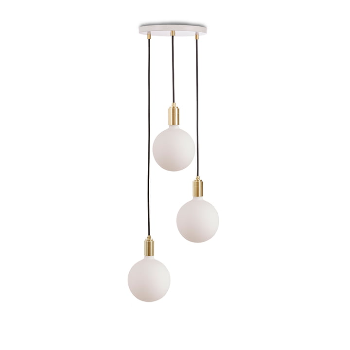 Brass Triple Set de lampes suspendues, y compris 3 x Sphere IV ampoules LED E27, blanc / laiton de Tala