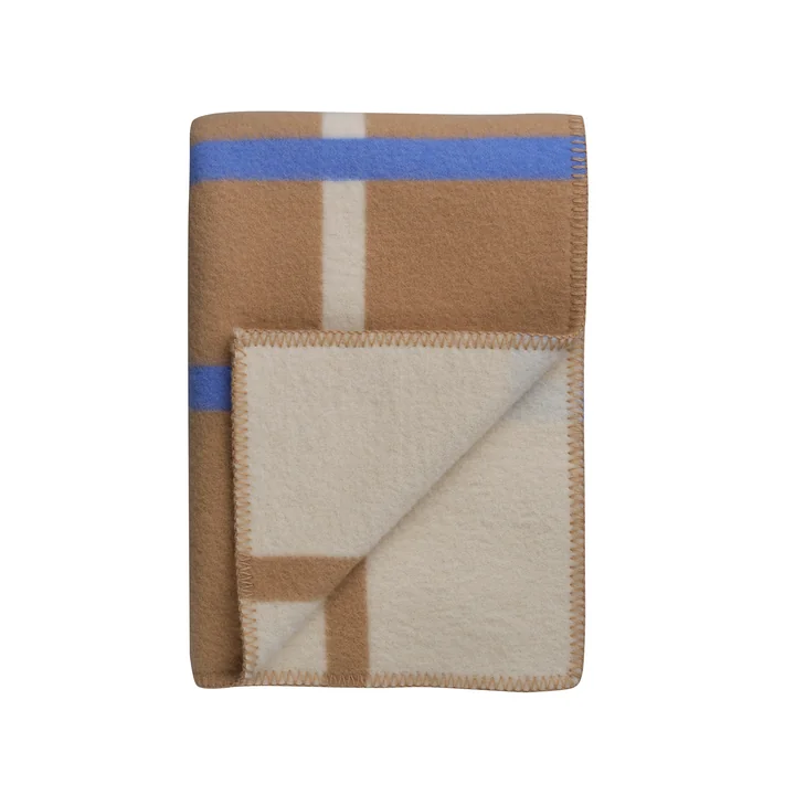 Knut Couverture en laine, 135 x 200 cm, taupe de Røros Tweed