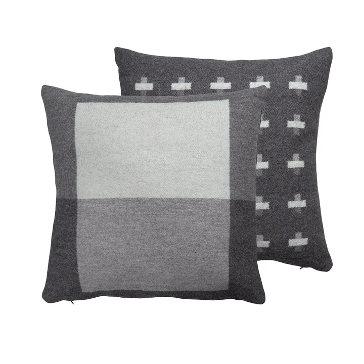 Syndin Coussin, 50 x 50 cm, gris chiné " slate " de Røros Tweed