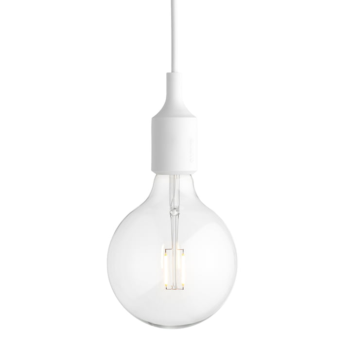 Luminaire suspendu à LED Socket E27 de Muuto en blanc
