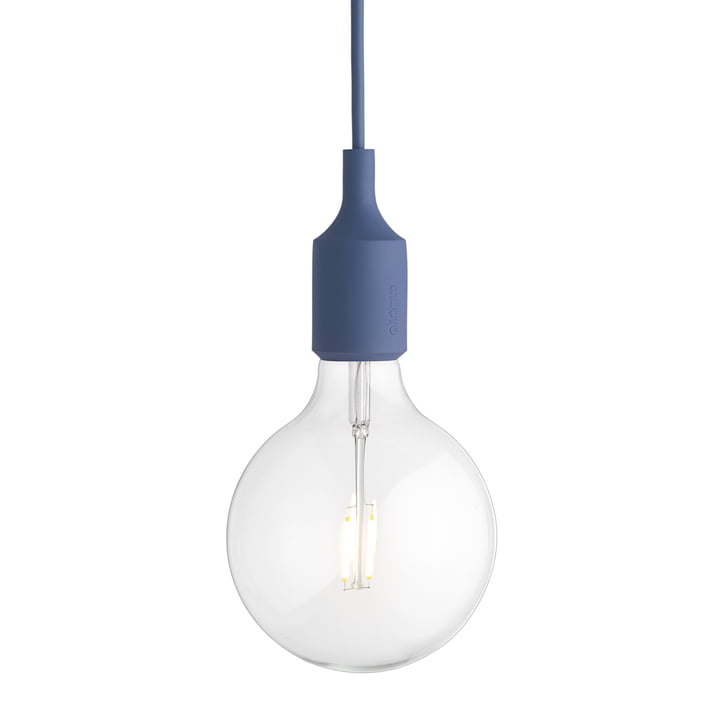 Die Muuto - Socket E27 Lampe LED suspendue en bleu clair