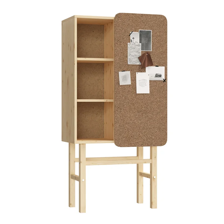 Slide Armoire, avec tableau d'affichage, pin laqué transparent de Karup Design