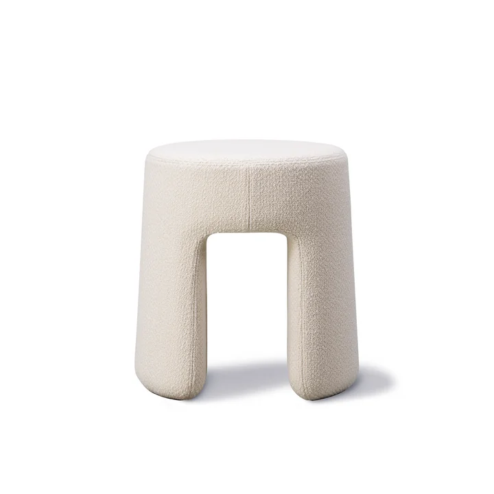 Sequoia Pouf Ø 40 cm, blanc (bouclé) de Fredericia