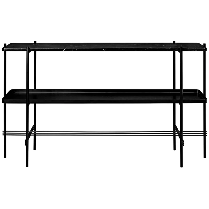 TS Table console avec plateau de Gubi en noir/marbre noir