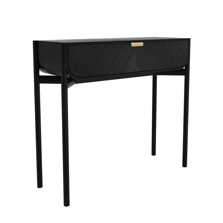 Marius Table console, chêne laqué noir de Hartô