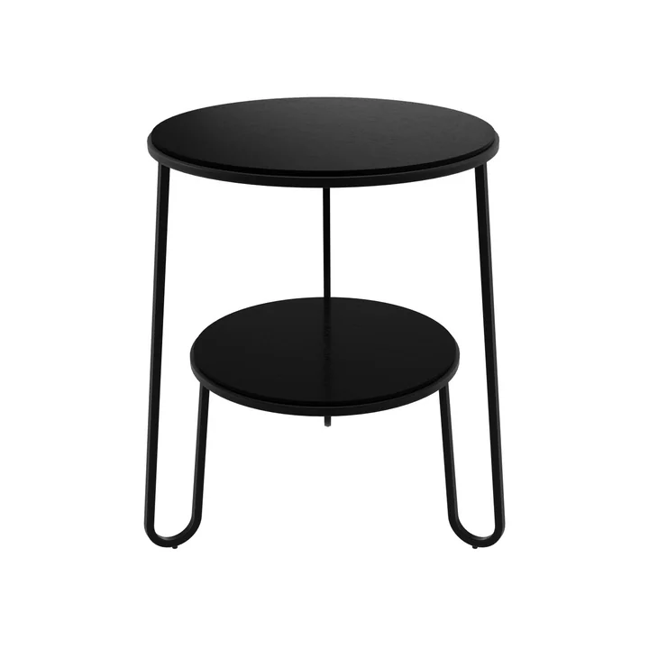 Anatole Table d'appoint, chêne laqué noir / noir de Hartô