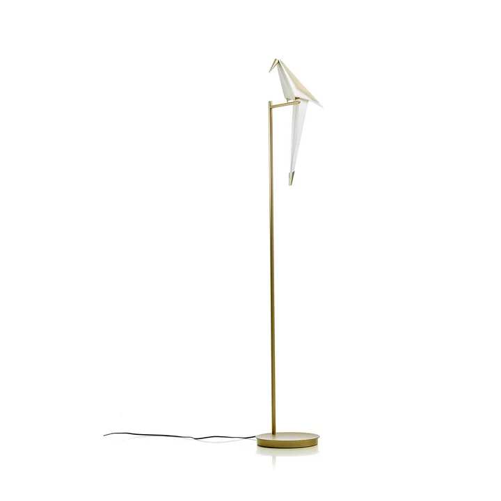 Lampadaire Perch Light LED, laiton / blanc par Moooi