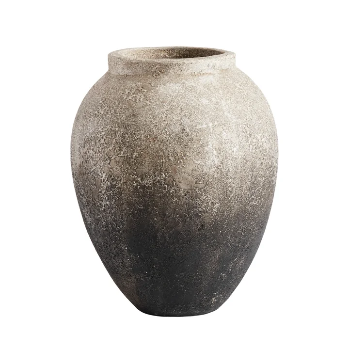 Story Jarre, terre cuite - H 28 cm Ø 23cm, grise de Muubs