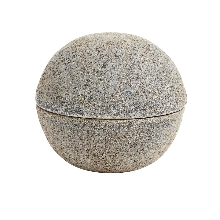 Stain Bonbonnière, terre cuite, Ø 15 cm, gris / marron de Muubs