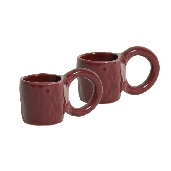 Donut Tasse à espresso, rouge foncé (set de 2) de Petite Friture