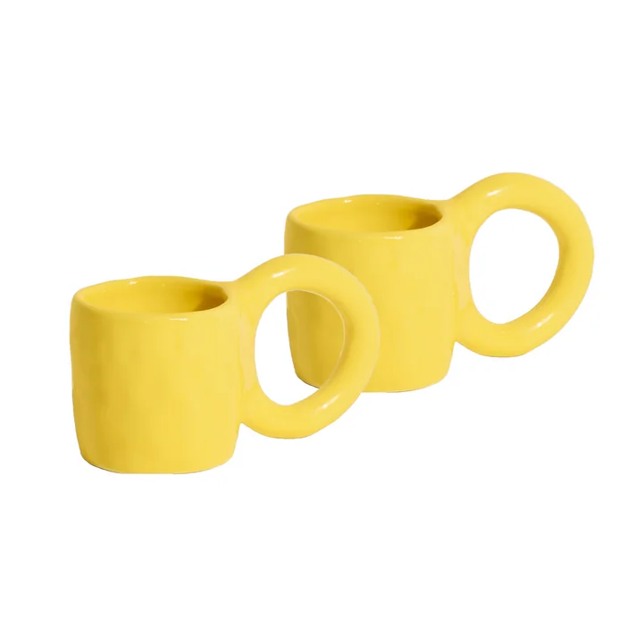 Donut Tasse à espresso, jaune (set de 2) de Petite Friture