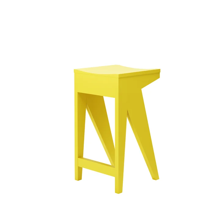 Schulz Tabouret de bar de Objets de notre temps dans la version H 65 cm, jaune soufre