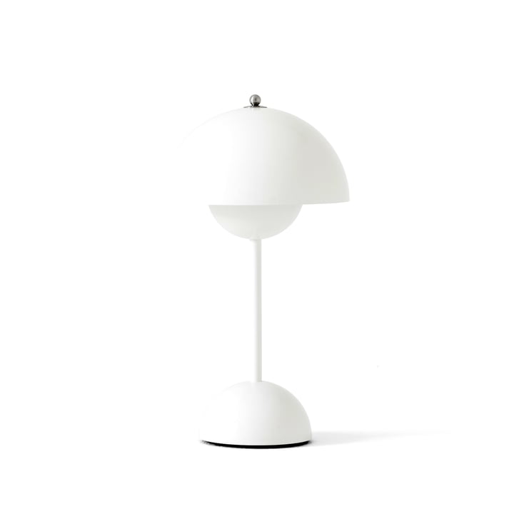 La lampe de table sans fil Flowerpot VP9 de & Tradition en blanc mat