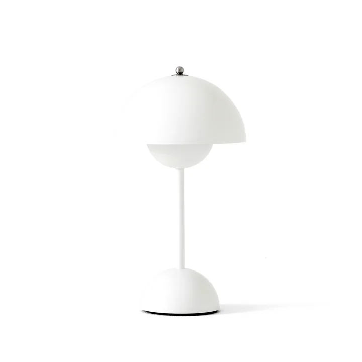 La lampe de table sans fil Flowerpot VP9 de & Tradition en blanc mat