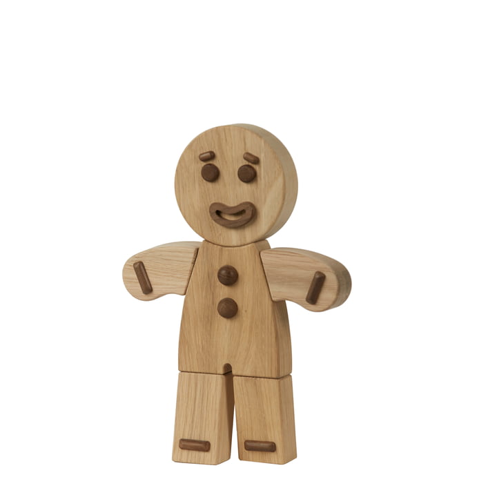 Gingerbread Man Figurine en bois, small, chêne naturel de boyhood