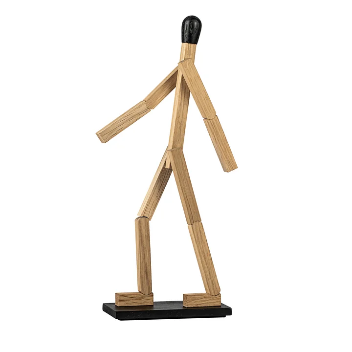 Match Man Figurine en bois, large, chêne naturel de boyhood