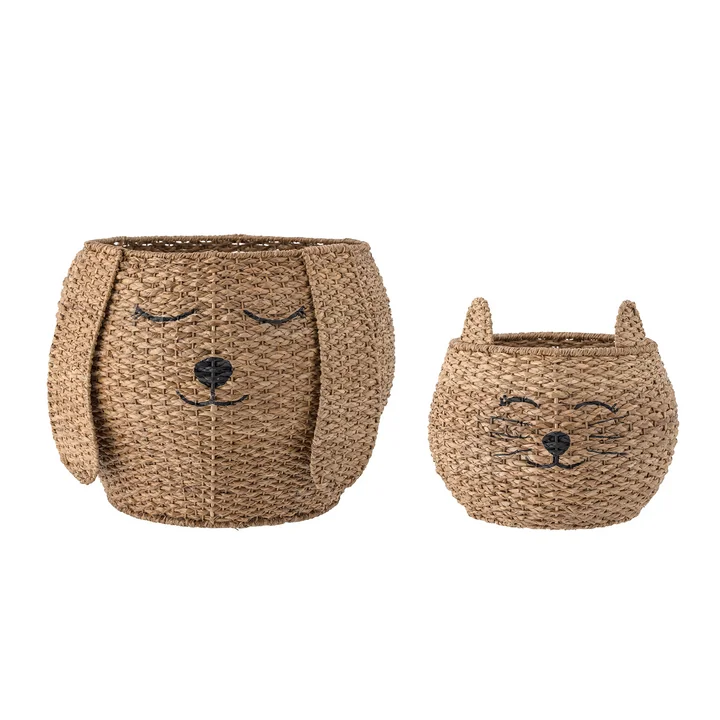 Milus Panier, Bankuan Gras, marron (set de 2) de Bloomingville