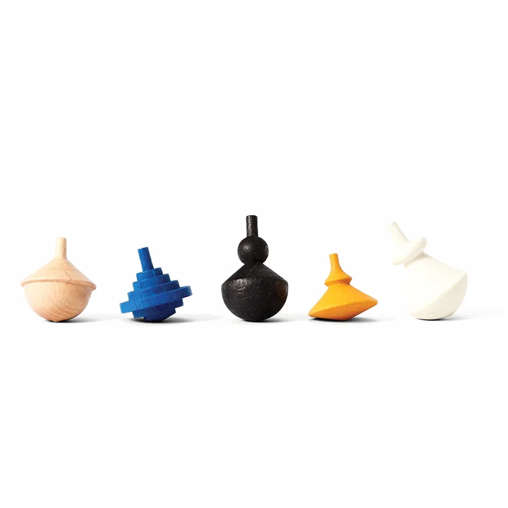 Spinning Tops Toupie en bois (set de 5) de Areaware