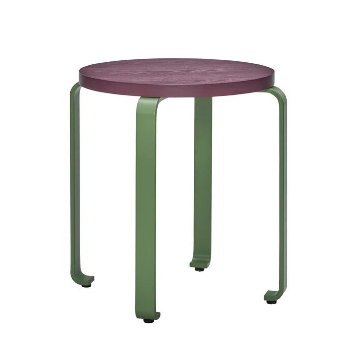 Smile Tabouret, Ø 46 cm, bourgogne / vert de Hübsch Interior