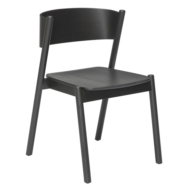 Oblique Chaise, chêne noir de Hübsch Interior