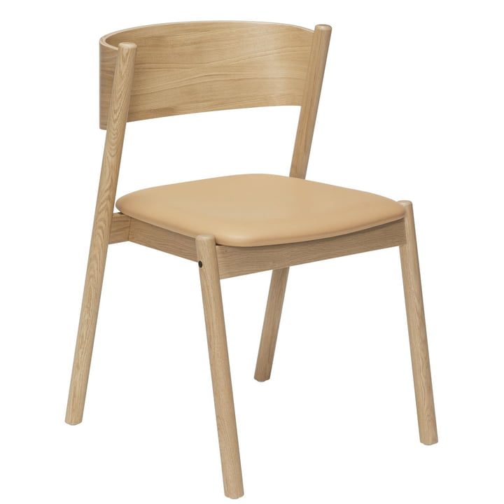 Oblique Chaise, chêne / naturel de Hübsch Interior