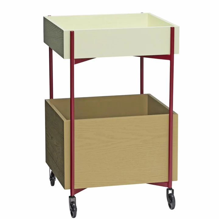 Fresh Trolley, H 70 cm, kaki / bourgogne de Hübsch Interior