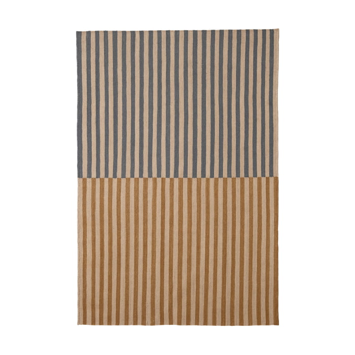 Ceras 1 tapis de laine Kilim, 240 x 170 cm, rayé, marron / bleu de Nanimarquina