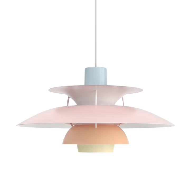 PH 5 lampe suspendue, bleu / rose / pêche de Louis Poulsen