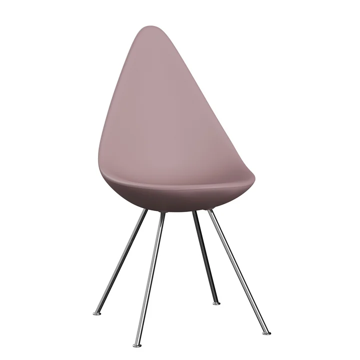 Drop Chaise, pale rose / chrome de Fritz Hansen