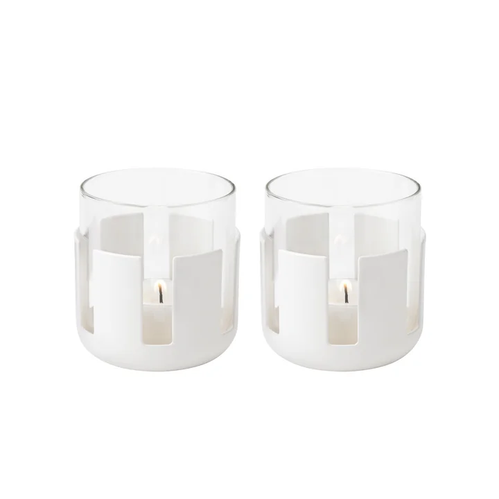 Luna Porte-bougies à chauffe-plat, soft white de Stelton