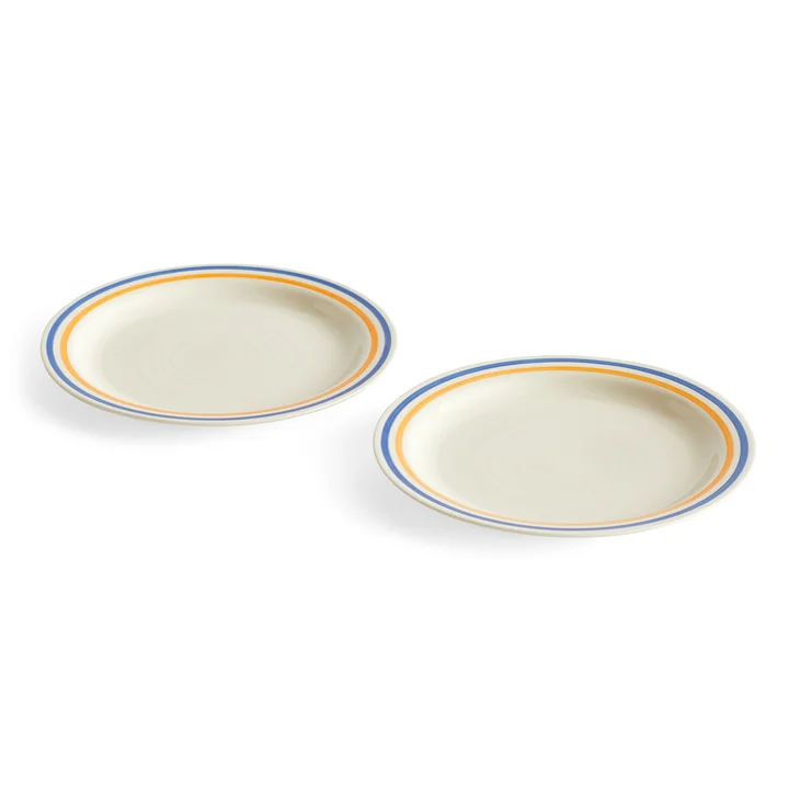 Sobremesa Assiette, Ø 24,5 cm, bleu / jaune (set de 2) de HAY