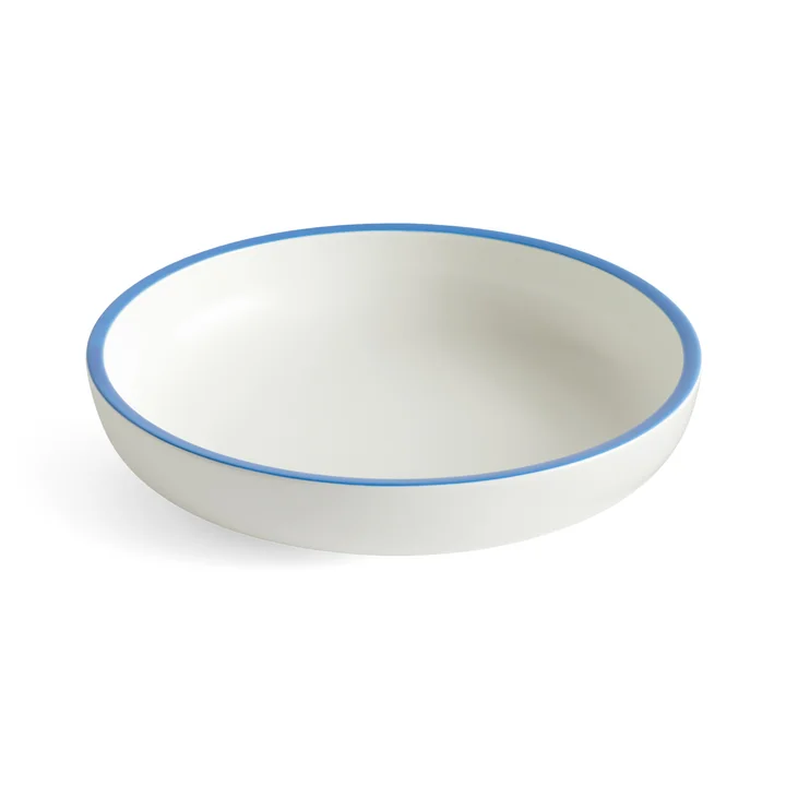 Sobremesa Plat de service, large, blanc / bleu de HAY